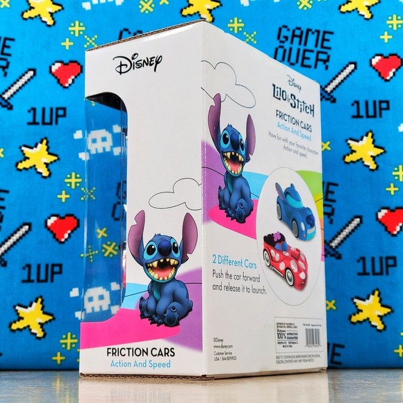 Disney Pixar Lilo and Stitch Friction Cars 1:32 Action and Speed Set of 2 New - Picture 5 of 9